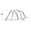 Tienda para cinco personas easy camp Hidra 5, verde — camping familiar, habitáculo común, resistente a la intemperie