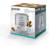 Deshidratador de alimentos Gorenje FDK 24 DW — blanco transparente, rejilla Ø31 cm, 240 W, máx 70°C
