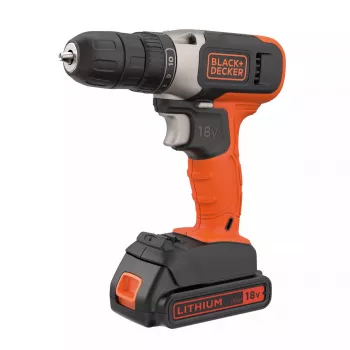 Atornillador con batería Black & Decker BCD001C1, 18 V, Li-Ion 1,5 Ah, naranja/negro