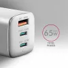 Axagon ACU-DPQ65W PD3.0 & QC4+ Cargador de pared con 3 SALIDAS 65W