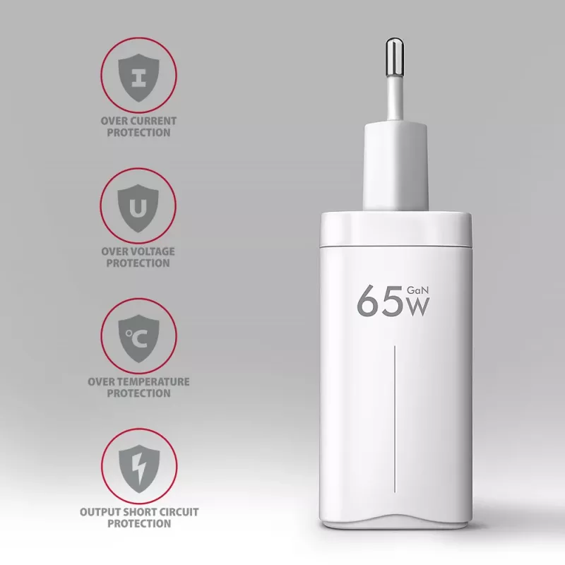 Axagon ACU-DPQ65W PD3.0 & QC4+ Cargador de pared con 3 SALIDAS 65W
