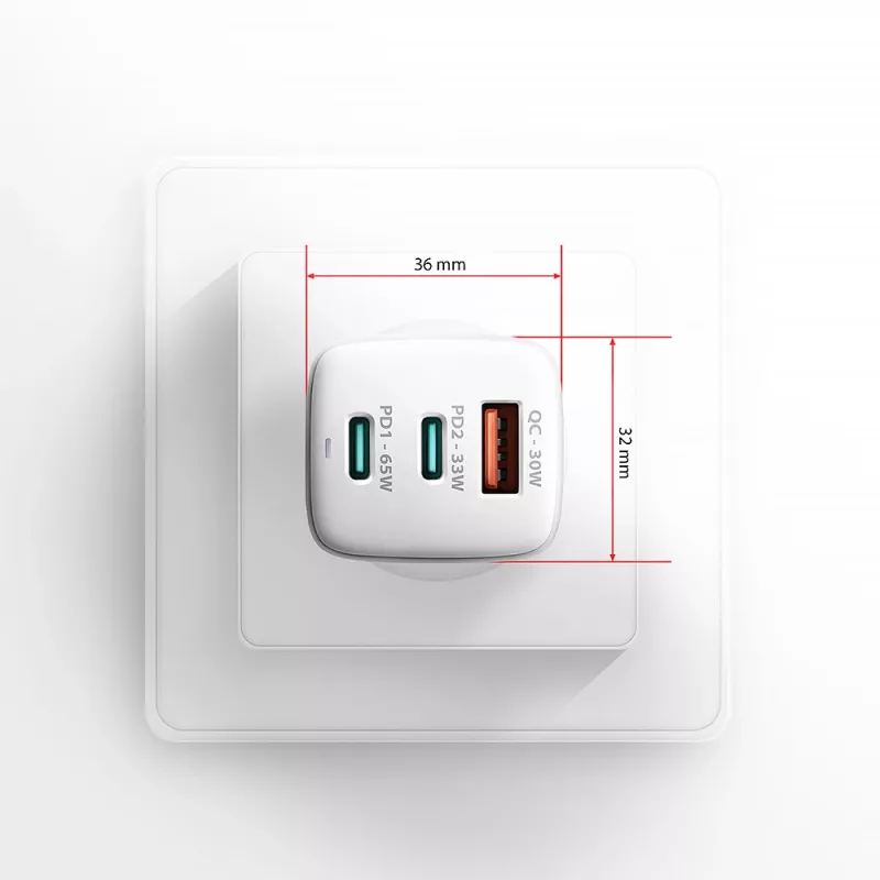 Axagon ACU-DPQ65W PD3.0 & QC4+ Cargador de pared con 3 SALIDAS 65W