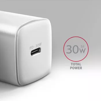 Cargador de pared Axagon ACU-PD30W 1x QC3.0/AFC/FCP/PD Type-C 30W blanco