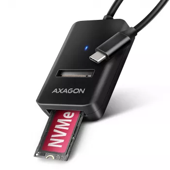 Axagon ADM2-CM Adaptador USB-C M.2 NVMe SATA 10Gbps negro