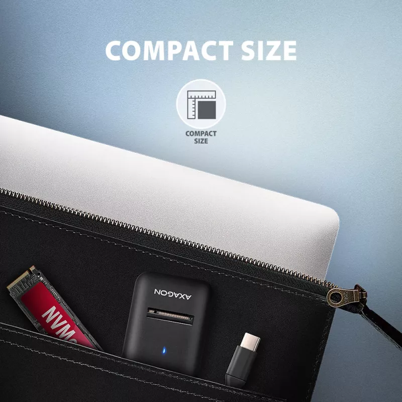 Axagon ADM2-CM Adaptador USB-C M.2 NVMe SATA 10Gbps negro