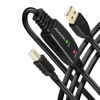 Axagon ADR-210B Cable activo de conexión/repetidor USB 2.0 conector macho A a conector macho B, 10 m