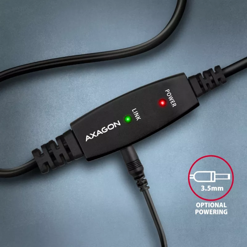 Axagon ADR-210B Cable activo de conexión/repetidor USB 2.0 conector macho A a conector macho B, 10 m