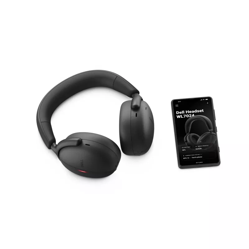 DELL Pro Premium Wireless ANC Headset - WL7024, con cable e inalámbrico, llamadas/música, 20 - 20000 Hz, 297 g, auricular, negro
