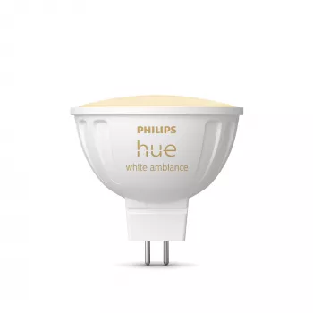 Philips Hue White Ambiance MR16 – lámpara inteligente, bombilla inteligente, Bluetooth/Zigbee, blanca, LED, GU5.3, MR16