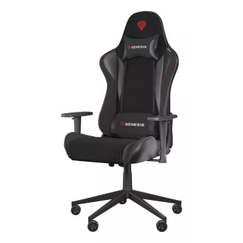Silla gaming GENESIS Nitro 440 G2, asiento acolchado, tela/cuero sintético, gris/negro, máx. 120 kg, respaldo y reposabrazos 1D ajustables