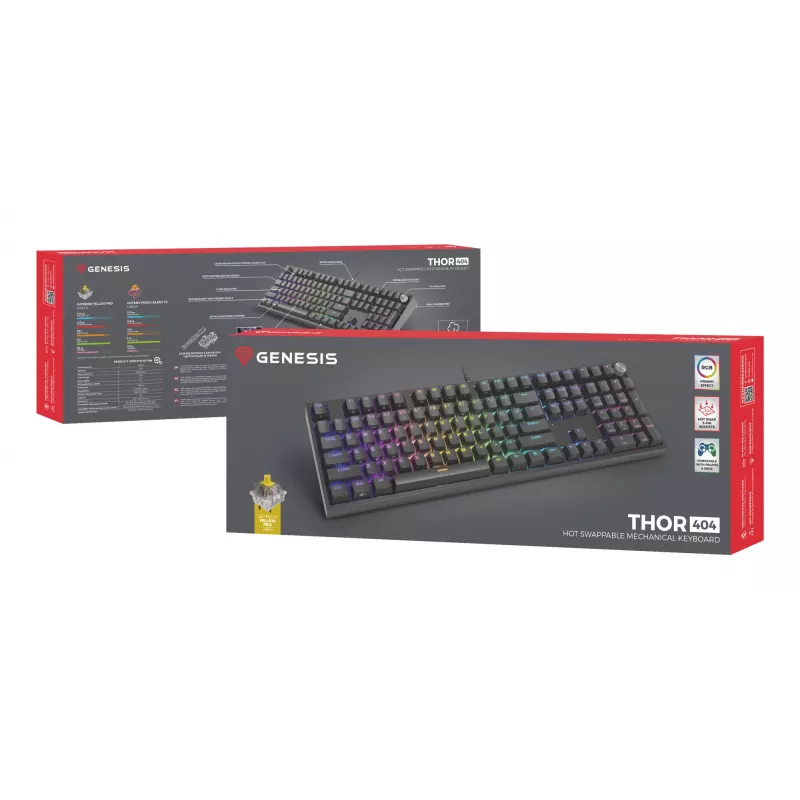 Teclado GENESIS THOR 404 universal USB QWERTY inglés negro