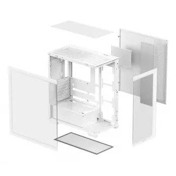 Caja de PC DeepCool CG580 WH blanca — ATX/mATX/ITX, cristal templado, compatible con ventiladores de 120/140 mm, 3,5 pulgadas×2, 2,5 pulgadas×3, USB 3.2 Gen1