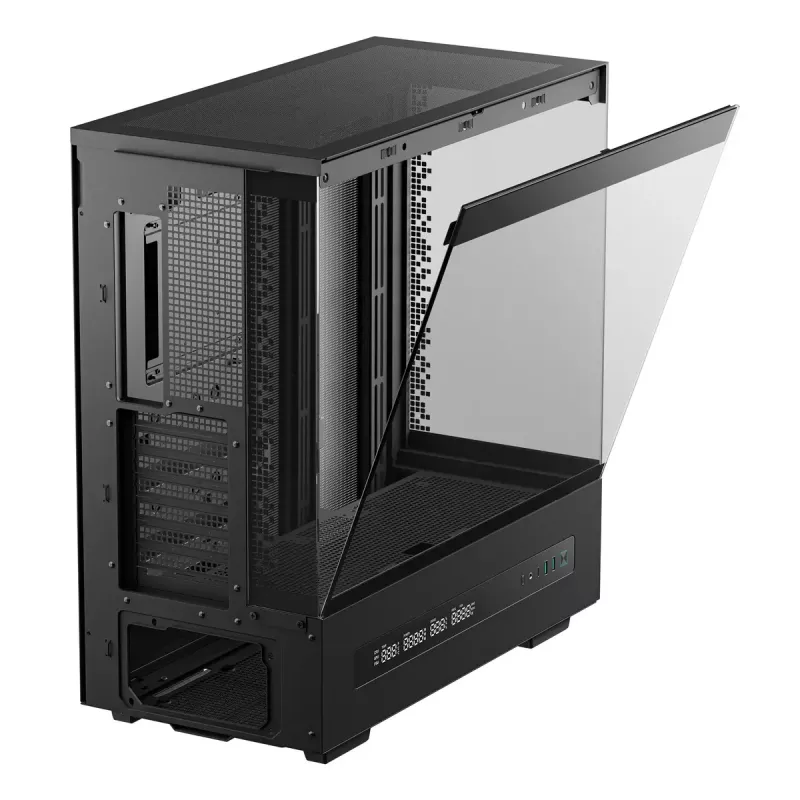 DeepCool CH690 Digital R-CH690-BKNNA0D-G-1 caja de PC Mid Tower, ATX/micro-ATX/Mini-ITX, 2x cristal templado, 1x bahía de 3,5 pulgadas + 3x bahías de 2,5 pulgadas, 8 ranuras de expansión, sin fuente de alimentación, negra