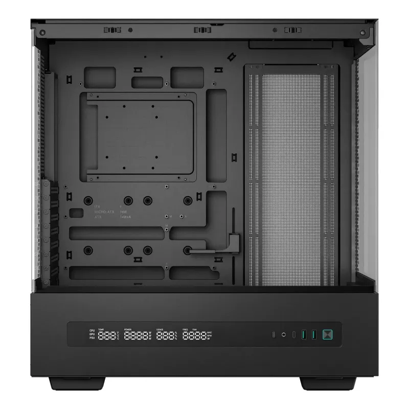 DeepCool CH690 Digital R-CH690-BKNNA0D-G-1 caja de PC Mid Tower, ATX/micro-ATX/Mini-ITX, 2x cristal templado, 1x bahía de 3,5 pulgadas + 3x bahías de 2,5 pulgadas, 8 ranuras de expansión, sin fuente de alimentación, negra