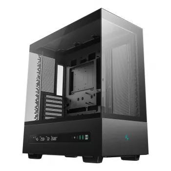 Caja de PC DeepCool CH690 DIGITAL torre negra — ATX/Micro-ATX/Mini-ITX, pantalla LCD, 3x2,5 pulgadas + 1x3,5 pulgadas bahías, GPU hasta 450 mm, ventilador de CPU 182 mm