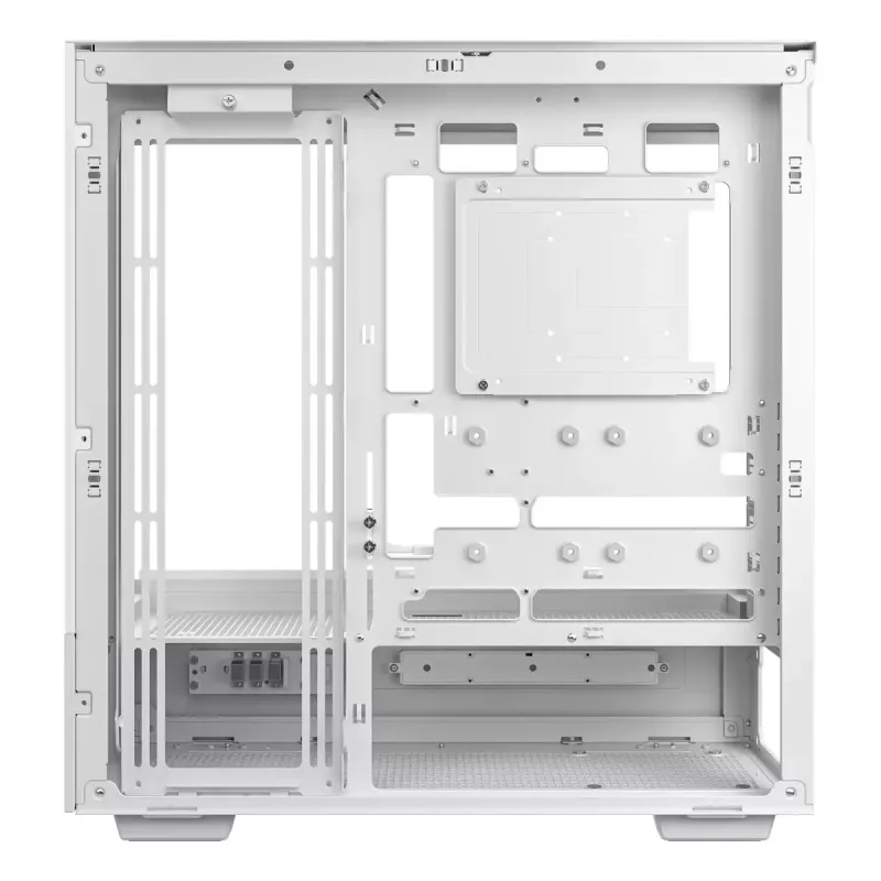 DeepCool CH690 Digital WH R-CH690-WHNNA0D-G-1 caja de PC Mid Tower, ATX/micro-ATX/Mini-ITX, 2x cristal templado, 1x bahía de 3,5 pulgadas + 3x bahías de 2,5 pulgadas, 8 ranuras de expansión, sin fuente de alimentación, blanca
