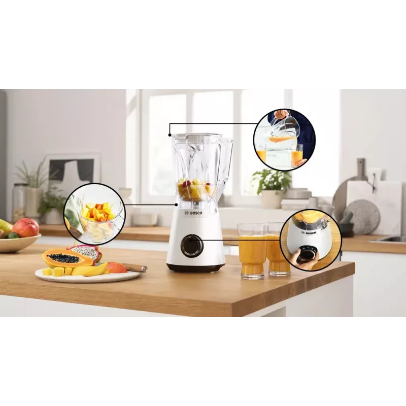Batidora de vaso Bosch Serie 4 MMB6141W 1,5 L Batidora de mesa 1200 W Blanco