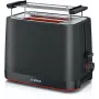 Tostadora Bosch TAT3M123 2 rebanadas, 950 W, negra, control giratorio, descongelar y calentar