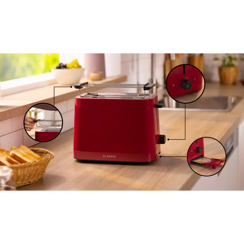 Tostadora Bosch TAT3M124 2 rebanadas 950 W Rojo