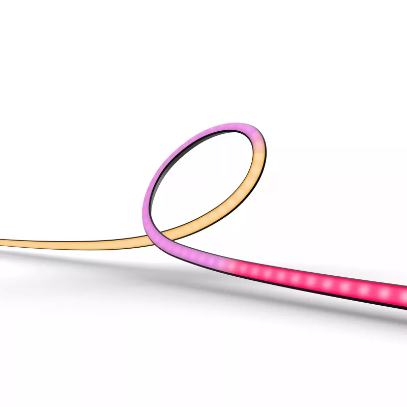 Philips Play Gradient Lightstrip para PC, tira de luz inteligente, Bluetooth/Zigbee, Negro, Silicona, bombillas no reemplazables, Blanco