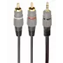 GEMBIRD Cable estéreo de 3,5 mm a 2xRCA macho, 1,5 m - conectores dorados