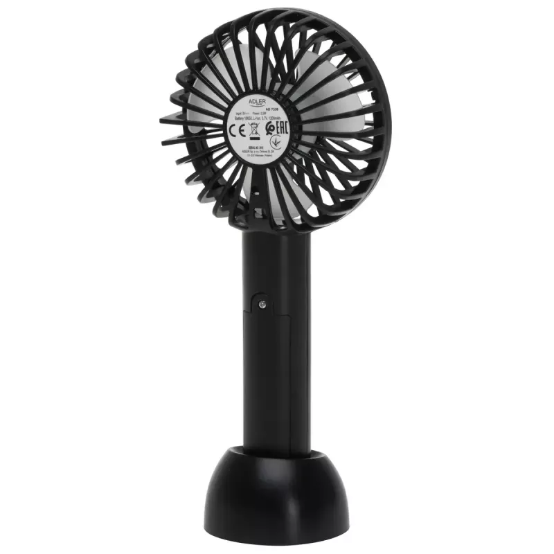 Ventilador de mesa Adler AD 7338 Mini USB — 7 cm de diámetro, 3 velocidades, negro