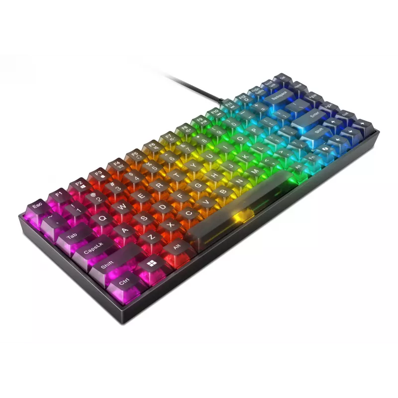 Teclado mecánico gaming Lenovo Legion K510 Mini Pro 75% US-Inglés, 84 teclas, RGB, USB, cable de 1,8 m, negro/transparente