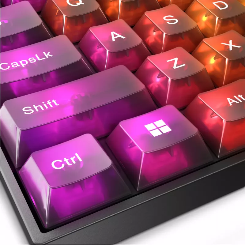 Teclado mecánico gaming Lenovo Legion K510 Mini Pro 75% US-Inglés, 84 teclas, RGB, USB, cable de 1,8 m, negro/transparente