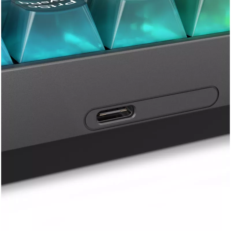 Teclado mecánico gaming Lenovo Legion K510 Mini Pro 75% US-Inglés, 84 teclas, RGB, USB, cable de 1,8 m, negro/transparente