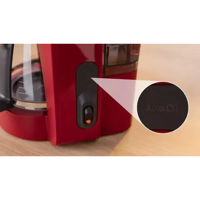 Cafetera de filtro Bosch TKA2M114 — depósito de agua de 1,25 l, 15 tazas, roja