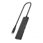 ICY BOX IB-HUB1437-CPD con cable USB 3.2 Gen 2 (3.1 Gen 2) Type-C negro