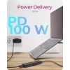 ICY BOX IB-HUB1437-CPD con cable USB 3.2 Gen 2 (3.1 Gen 2) Type-C negro