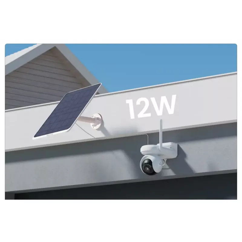 Panel solar Reolink SP3-W 12W 6V USB-C IP65 para exterior, 360° horizontal, 90° vertical, cable de 4 m, tecnopolímero, blanco