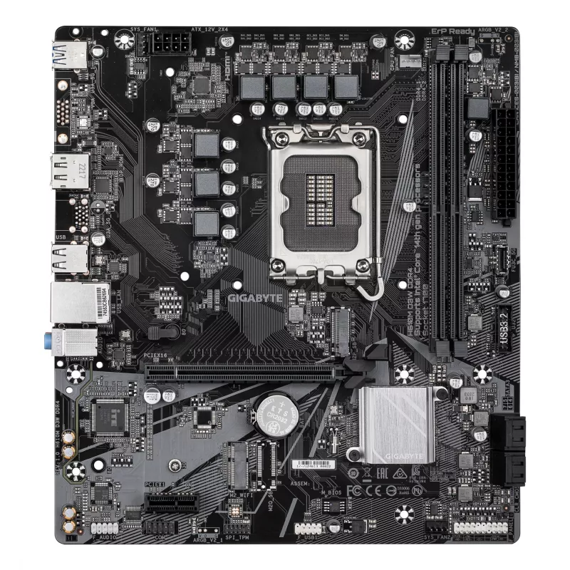 Placa base GIGABYTE H610M D3W DDR4 - Compatible con CPU Intel Core de 14.ª generación, VRM de 5+1+1 fases, hasta 3200 MHz DDR4, 1x PCIe 3.0 M.2, LAN 1 GbE, USB 3.2 Gen 1