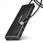 Hub Axagon HUE-F7A 7x USB 3.2 Gen 1 ALU FLAT con micro alimentación IN cable de 1m USB-A USB 3.2 Gen 1 (3.1 Gen 1) Type-A 5000 Mbit/s negro