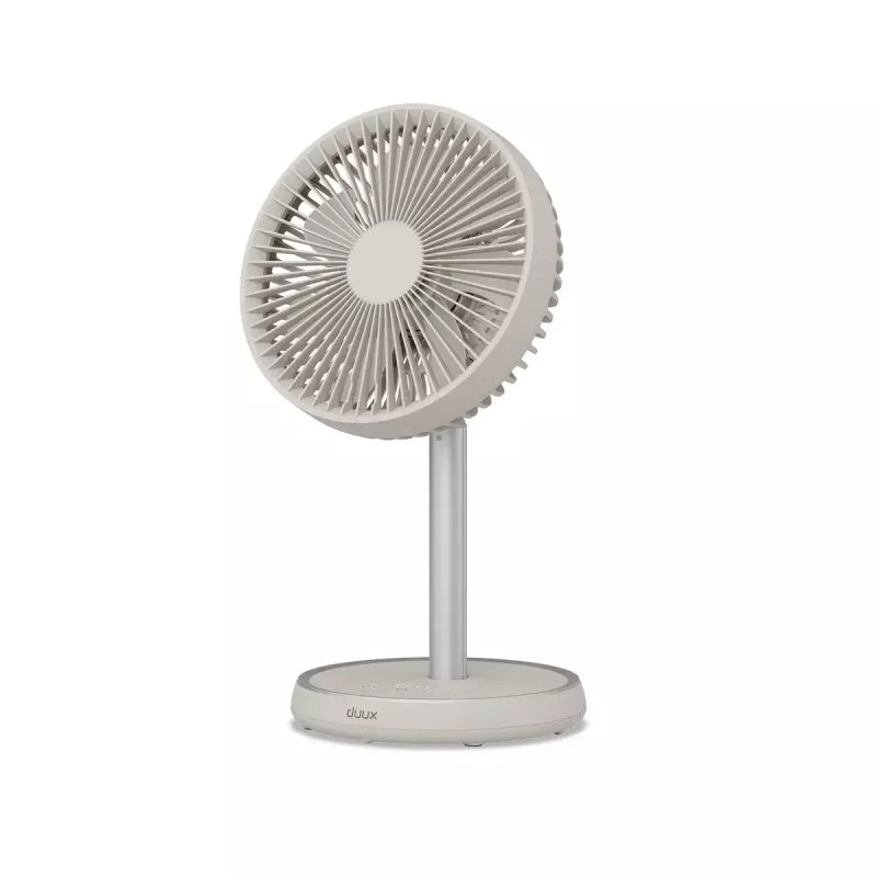 Ventilador de pie Duux Rize Flex 21 cm, 4 velocidades, oscilación, 10 W, greige