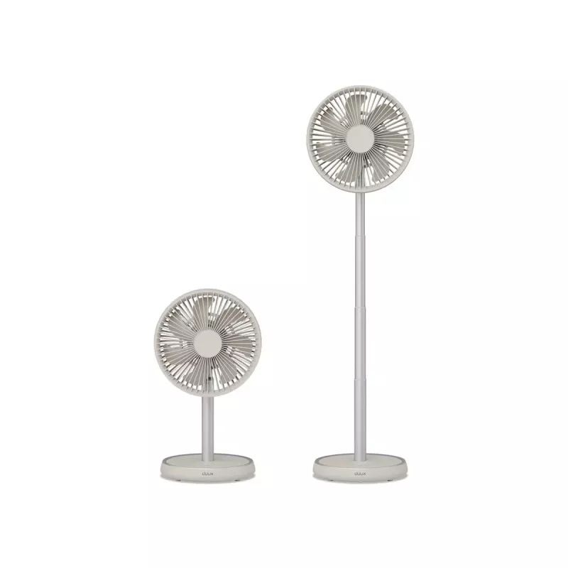 Ventilador de pie Duux Rize Flex 21 cm, 4 velocidades, oscilación, 10 W, greige