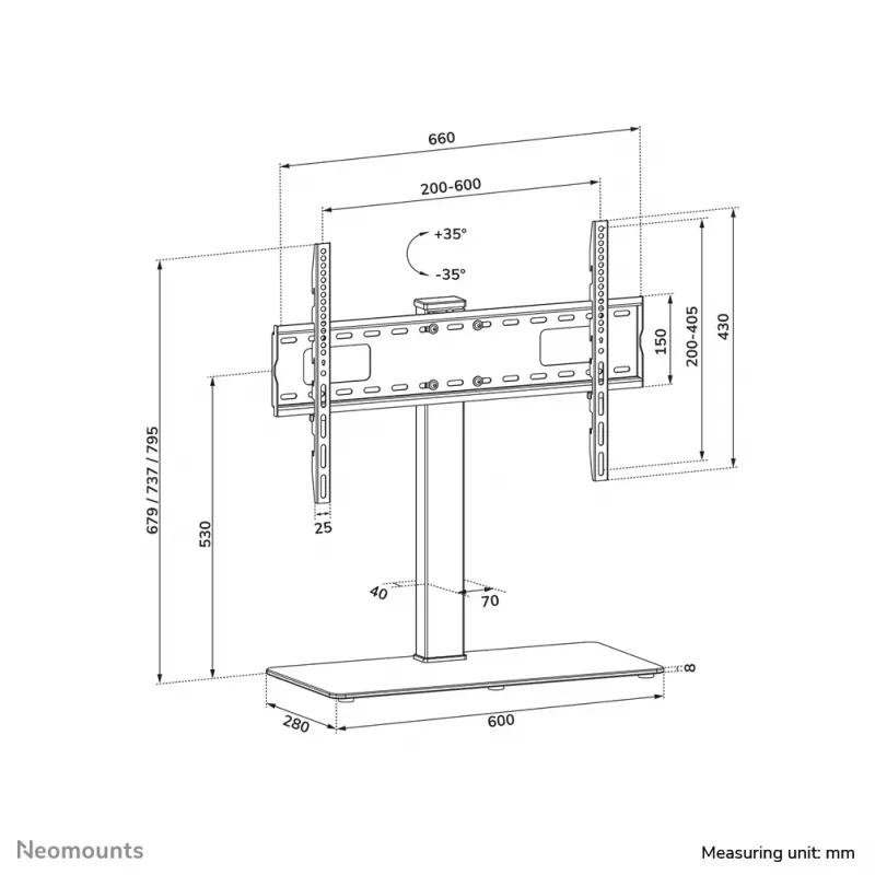Soporte de TV Neomounts DS45-430BL16 37-70