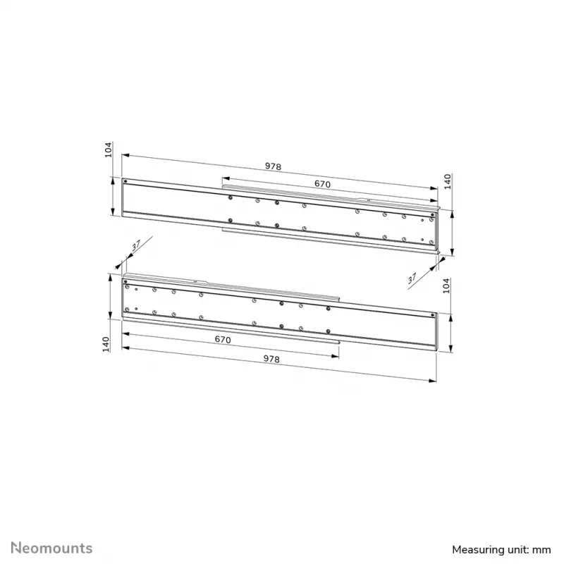 Adaptador de doble pantalla Neomounts ADM-875WH2 42-65