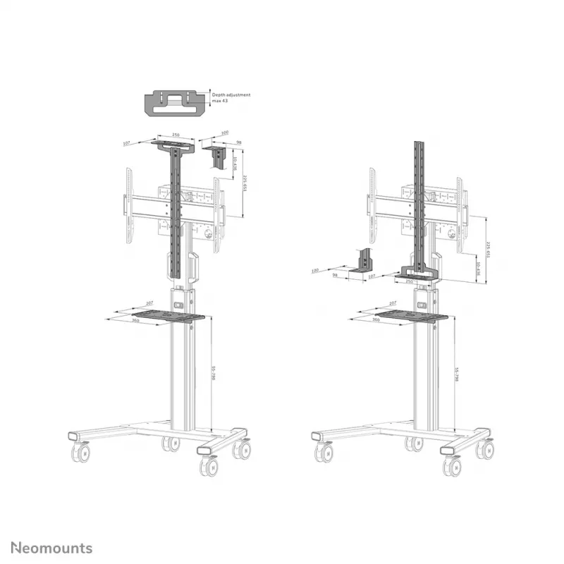 Kit de montaje Neomounts AV1-825BL negro acero 3 kg