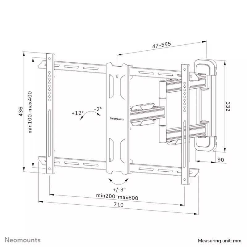 Soporte de pared para TV Neomounts WL40S-850BL16 40-70