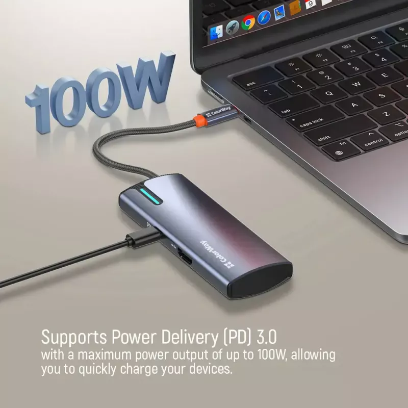 Docking station ColorWay CW-HUB01 5 en 1 USB-C con HDMI y Ethernet