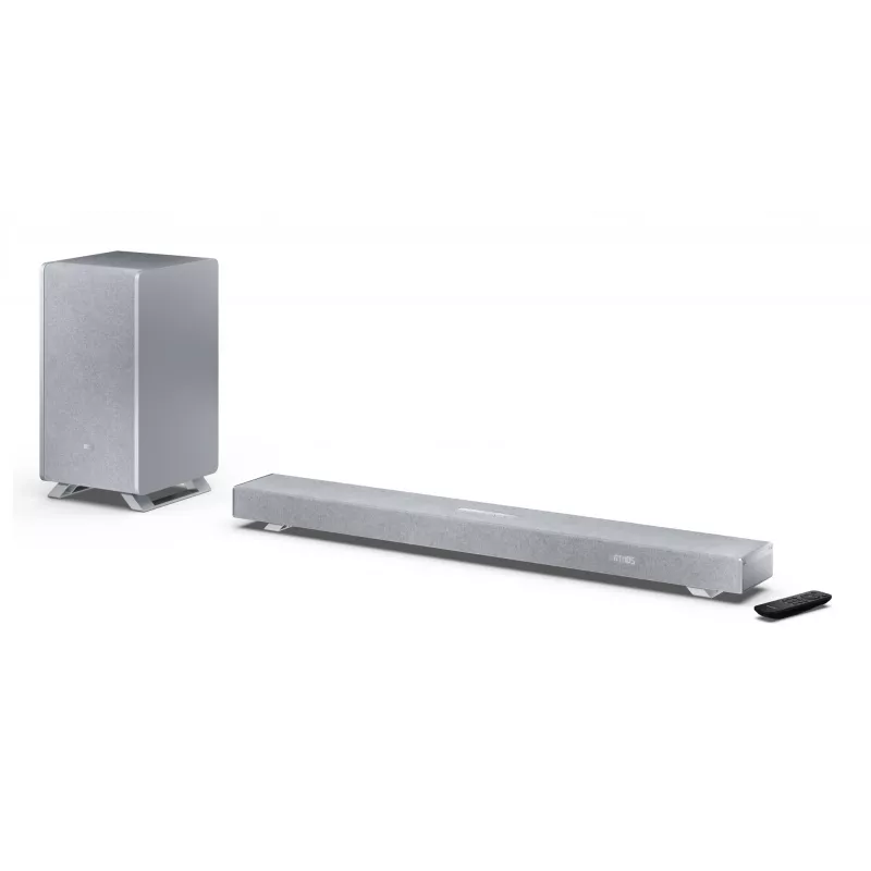 Sharp HT-SBW53121(SL) 3.1.2 Dolby Atmos/DTS:X barra de sonido con subwoofer inalámbrico, 550 W, Bluetooth, plateada