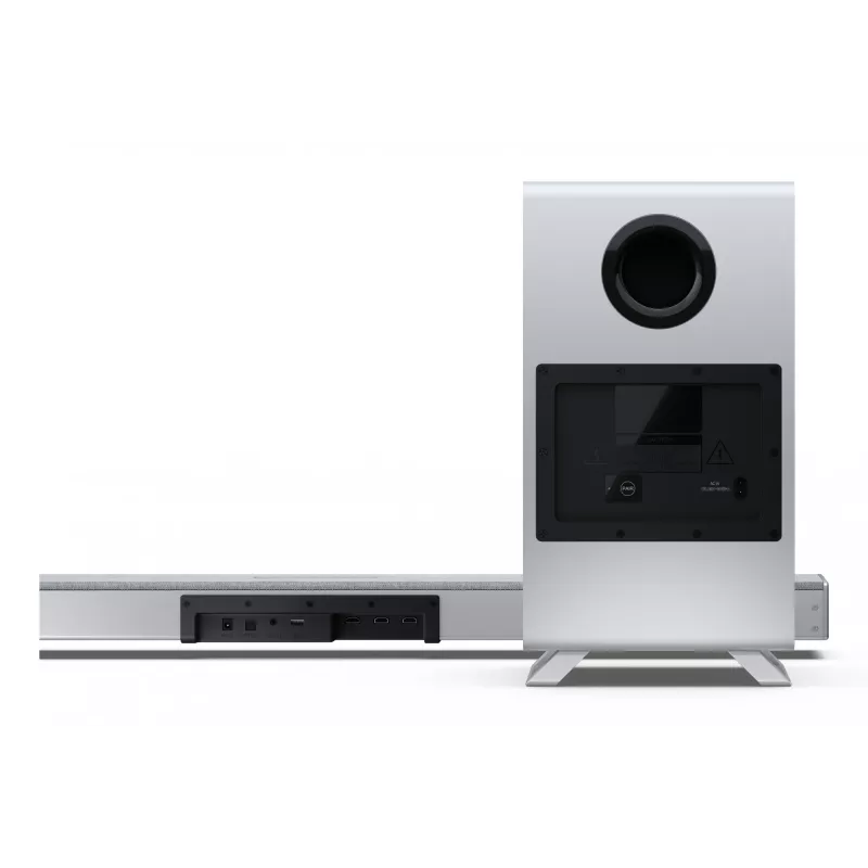 Sharp HT-SBW53121(SL) 3.1.2 Dolby Atmos/DTS:X barra de sonido con subwoofer inalámbrico, 550 W, Bluetooth, plateada