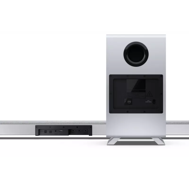 Sharp HT-SBW55121(SL) 5.1.2 Dolby Atmos/DTS:X barra de sonido con subwoofer inalámbrico, 650 W, Bluetooth, plateada