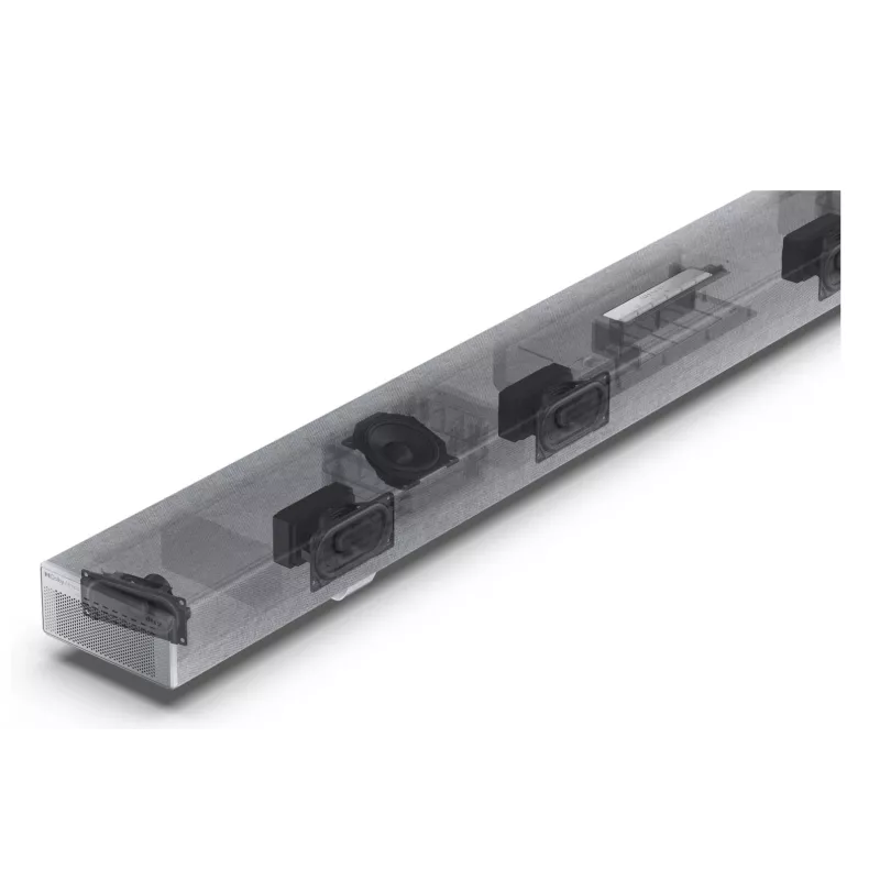 Sharp HT-SBW55121(SL) 5.1.2 Dolby Atmos/DTS:X barra de sonido con subwoofer inalámbrico, 650 W, Bluetooth, plateada