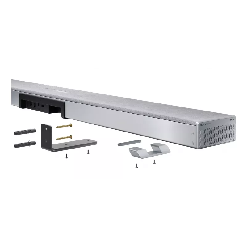 Sharp HT-SBW55121(SL) 5.1.2 Dolby Atmos/DTS:X barra de sonido con subwoofer inalámbrico, 650 W, Bluetooth, plateada