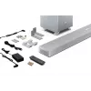 Sharp HT-SBW55121(SL) 5.1.2 Dolby Atmos/DTS:X barra de sonido con subwoofer inalámbrico, 650 W, Bluetooth, plateada