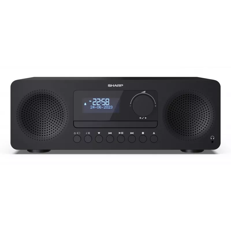 Microcadena de audio doméstico Sharp XL-B720D 30 W, altavoces de 2 vías, DAB/DAB+/FM, reproductor de discos ópticos, negro