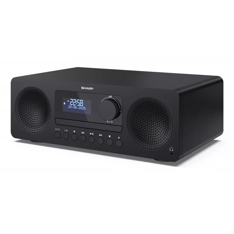 Microcadena de audio doméstico Sharp XL-B720D 30 W, altavoces de 2 vías, DAB/DAB+/FM, reproductor de discos ópticos, negro